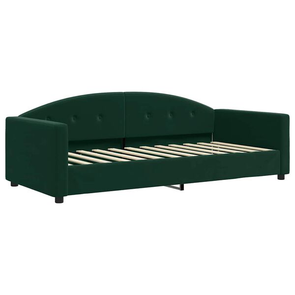 vidaXL Lit de repos sans matelas vert fonc&eacute; 90x200 cm velours