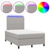 vidaXL Sommier &agrave; lattes de lit matelas LED gris clair 120x190 cm tissu
