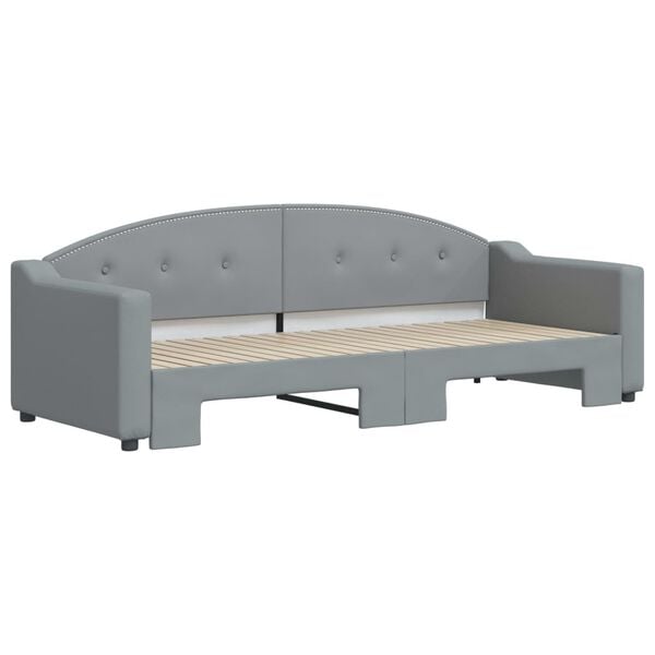 vidaXL Lit de jour avec gigogne sans matelas gris clair 80x200 cm