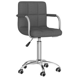 vidaXL Chaise pivotante de salle &agrave; manger Gris fonc&eacute; Tissu