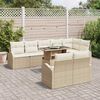 vidaXL Ensemble de canap&eacute; de jardin 9 pcs Beige Poly rotin