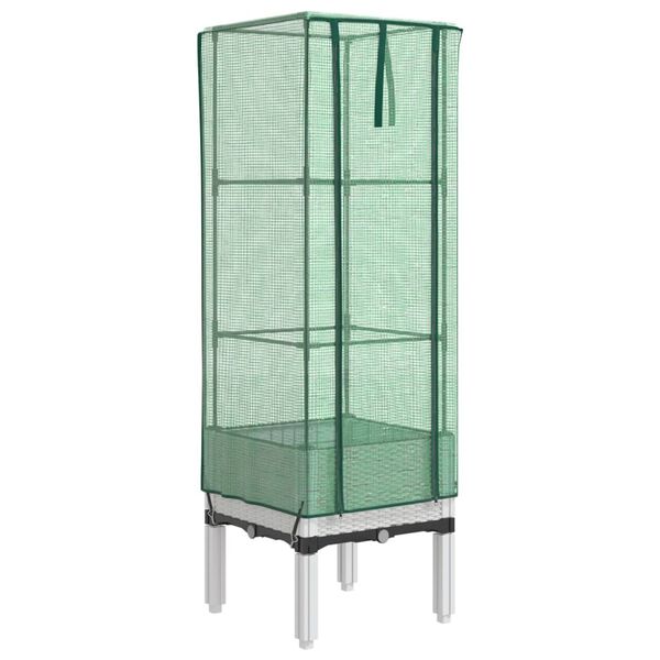 vidaXL Jardini&egrave;re sur&eacute;lev&eacute;e avec housse aspect rotin 40x40x140 cm