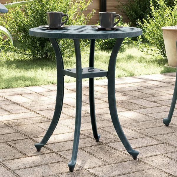 vidaXL Table de jardin vert &Oslash;48x53 cm aluminium coul&eacute;