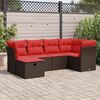 vidaXL Salon de jardin avec coussins 6 pcs marron r&eacute;sine tress&eacute;e