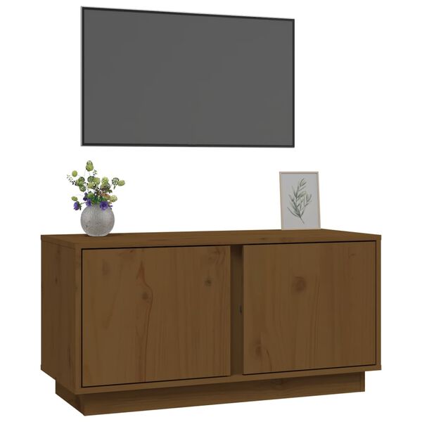 vidaXL Meuble TV Marron miel 80x35x40,5 cm Bois de pin massif