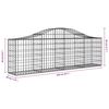 vidaXL Paniers &agrave; gabions arqu&eacute;s 14 pcs 200x30x60/80 cm Fer galvanis&eacute;