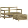 vidaXL Salon de jardin 3 pcs bois de pin impr&eacute;gn&eacute;