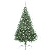 vidaXL Sapin de No&euml;l artificiel pr&eacute;-&eacute;clair&eacute; Vert 240 cm PVC