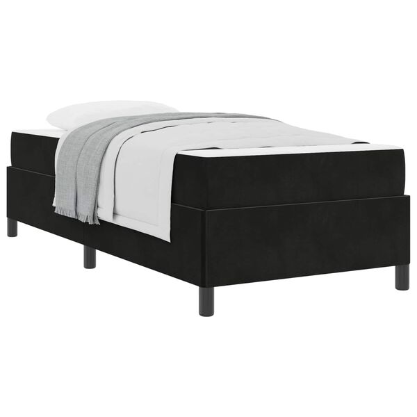 vidaXL Cadre de lit avec matelas Noir 90 x 190 cm tissu
