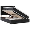 vidaXL Lit avec rangement et LED Noir 140 x 200 cm Simili cuir