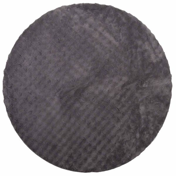 vidaXL Tapis de surface Rond HUARTE Anthracite &Oslash; 160 CM Polyester