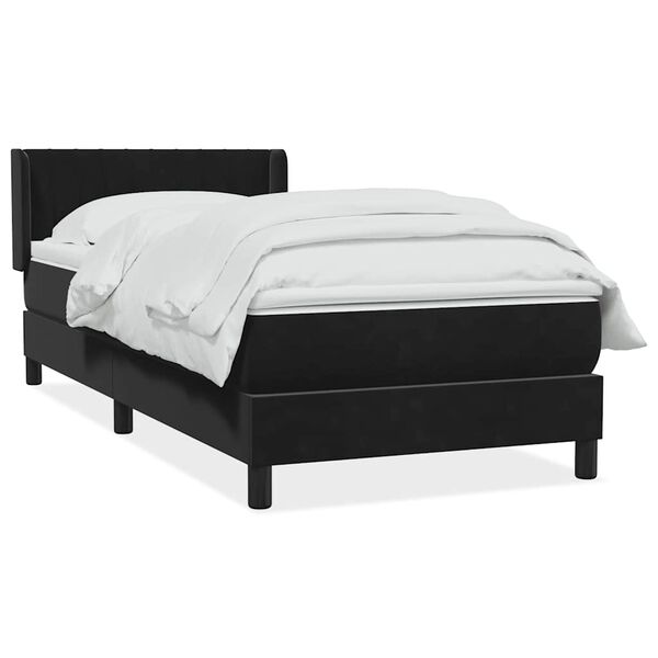 vidaXL Sommier &agrave; lattes de lit avec matelas noir 80x220 cm velours