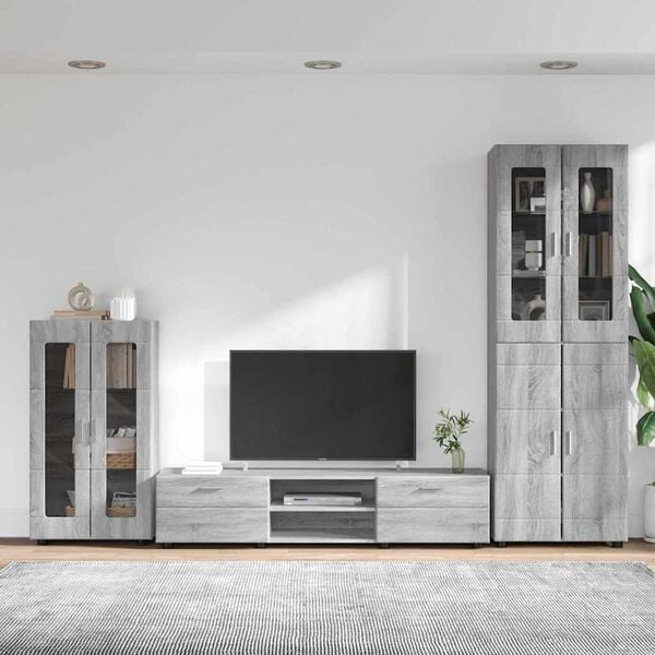 vidaXL Ensemble meuble TV FLORIN Gris Sonoma Bois d'ing&eacute;nierie