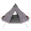 vidaXL Tente Tipi familiale Gris et orange 560 x 560 x 300 cm