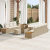 vidaXL Ensemble de canap&eacute; de jardin 10 pcs Beige polyrotin