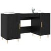 vidaXL Bureau avec porte Ch&ecirc;ne noir 140 x 50 x 75 cm Bois d'ing&eacute;nierie