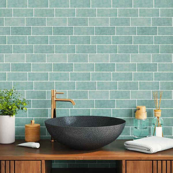 vidaXL Carreau de m&eacute;tro 10 pcs Vert gris 29 x 21 cm