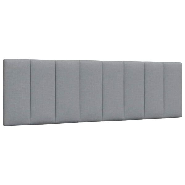 vidaXL Coussin de t&ecirc;te de lit Hanko gris clair 160 cm tissu