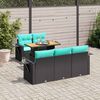 vidaXL Salon de jardin 6 pcs avec coussins noir r&eacute;sine tress&eacute;e