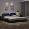 vidaXL Cadre de lit avec LED sans matelas Zadar noir 200x200 cm