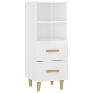 vidaXL Buffet Blanc brillant 34,5x34x90 cm Bois d'ing&eacute;nierie