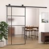 vidaXL Porte coulissante Verre ESG d&eacute;poli aluminium 102,5x205 cm Noir