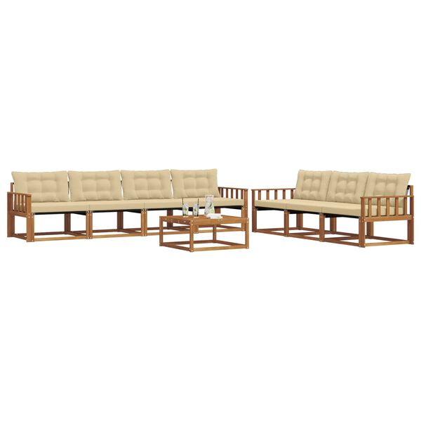 vidaXL Ensemble de canap&eacute;s d'ext&eacute;rieur 8 pcs Naturel et Beige