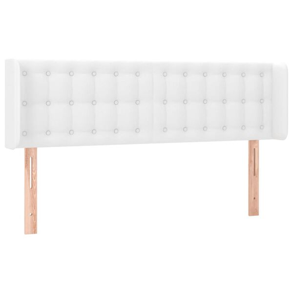 vidaXL T&ecirc;te de lit avec oreilles Blanc 147x16x78/88 cm Similicuir