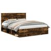 vidaXL Cadre de lit Ch&ecirc;ne fum&eacute; 160 x 200 cm Bois de pin massif