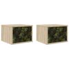 vidaXL Cabinet de chevet mural ELBURG 2 pc Ch&ecirc;ne Sonoma