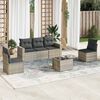 vidaXL Salon de jardin 6 pcs avec coussins gris clair r&eacute;sine tress&eacute;e
