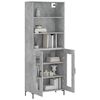 vidaXL Buffet haut Gris b&eacute;ton 69,5x34x180 cm Bois d'ing&eacute;nierie