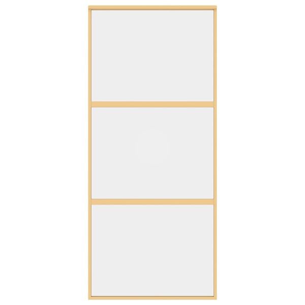 vidaXL Porte coulissante doré 90x205 cm verre ESG clair et aluminium