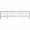vidaXL Cl&ocirc;ture de jardin avec dessus en forme de lance en acier 671 x 150 cm Noir