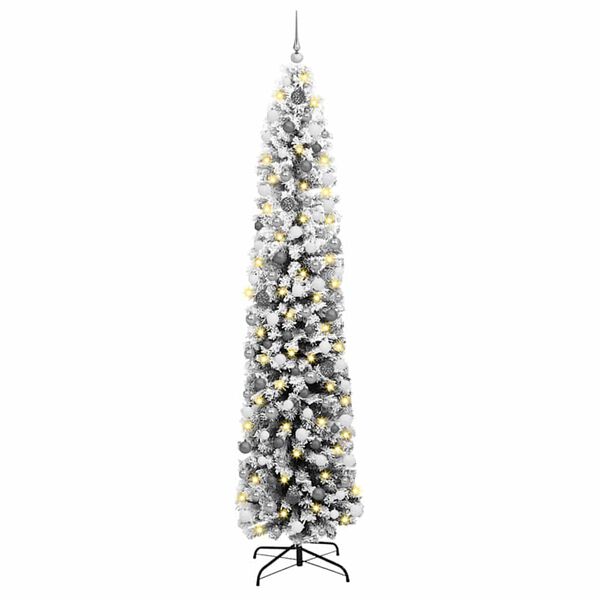 vidaXL Sapin de Noël artificiel Vert 240 cm PVC et acier et plastique