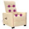 vidaXL Fauteuil de massage Cr&egrave;me Tissu