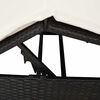 vidaXL Transat double avec toit Noir 205 x 129 x 200 cm Rattan PE