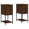 vidaXL Tables de chevet 2pcs ch&ecirc;ne marron 32x42x70cm Bois d'ing&eacute;nierie