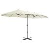 vidaXL Parasol d'extérieur et poteau en aluminium 460x270 cm sable