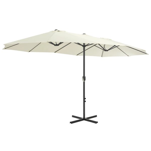 vidaXL Parasol d'extérieur et poteau en aluminium 460x270 cm sable