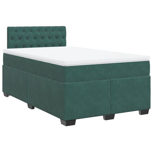 vidaXL Sommier à lattes de lit avec matelas vert foncé 120x190 cm