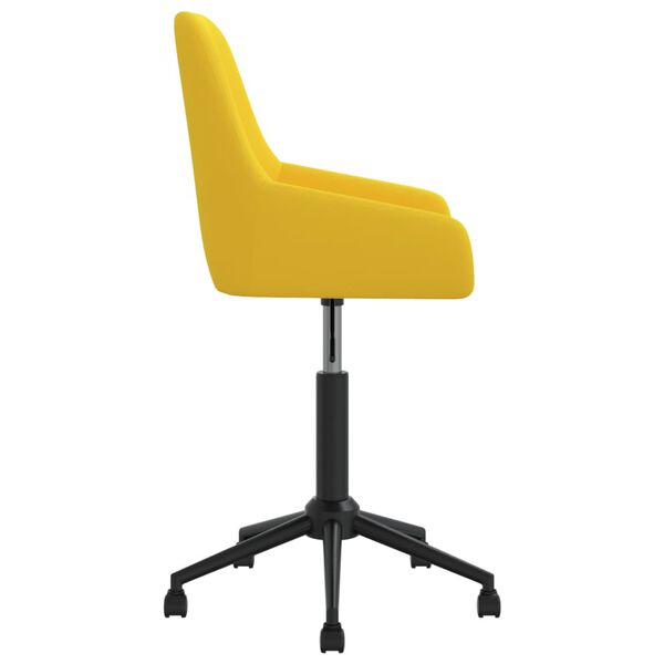 vidaXL Chaise pivotante de bureau Jaune moutarde Velours