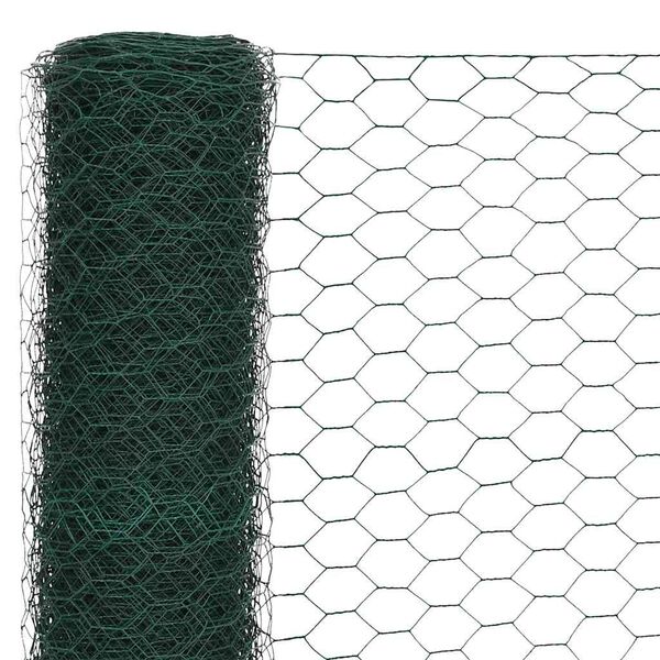 vidaXL Grillage Acier avec rev&ecirc;tement en PVC 25x1,5 m Vert