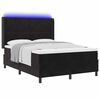 vidaXL Lit &agrave; ressorts avec bandes LED Noir 140 x 190 cm Velours