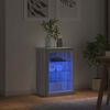 vidaXL Buffet avec lumi&egrave;res LED sonoma gris 41x37x67 cm