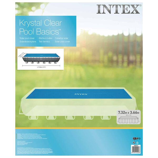 Intex Couverture solaire de piscine bleu 716x346 cm poly&eacute;thyl&egrave;ne