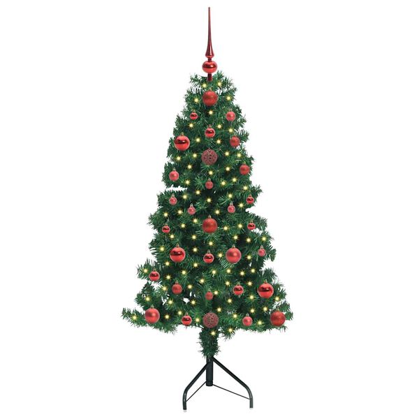 vidaXL Arbre de No&euml;l artificiel d'angle Vert 120 cm PVC et m&eacute;tal