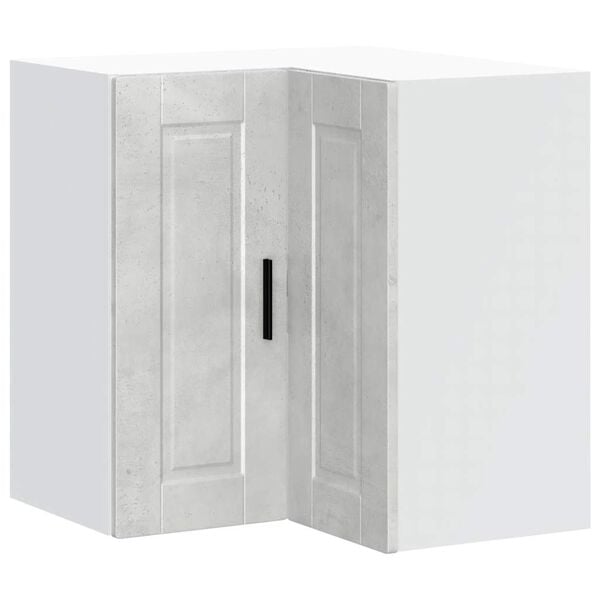 vidaXL Armoire d'angle murale de cuisine Porto gris b&eacute;ton