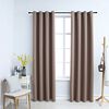 vidaXL Rideaux occultants avec anneaux en m&eacute;tal 2 pcs Taupe 140x175 cm
