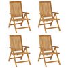 vidaXL Chaises de jardin inclinables lot de 4 et coussins bois teck